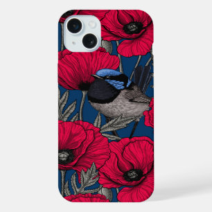 Märchenwren und Mohn iPhone 15 Plus Hülle