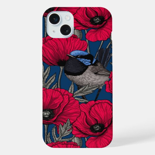 Märchenwren und Mohn iPhone Hülle (Rückseite)