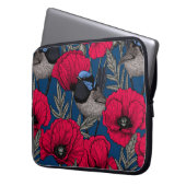 Märchenwren und Mohn Laptopschutzhülle (Vorderseite Links)