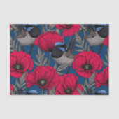 Märchenwren und Mohn Seidenpapier (Vorderseite)