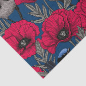 Märchenwren und Mohn Seidenpapier (Ausschnitt)