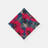 Märchenwren und Mohn Serviette (Ecke)