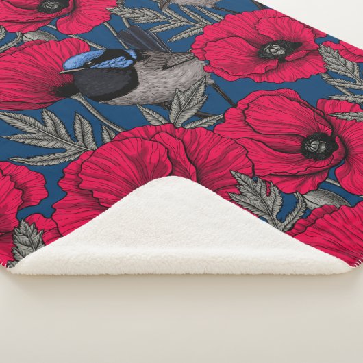 Märchenwren und Mohn Sherpadecke (3/4)