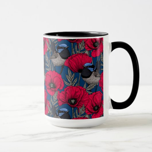 Märchenwren und Mohn Tasse (Rechts)