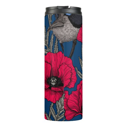 Märchenwren und Mohn Thermosbecher (Rückseite)