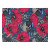 Märchenwren und Mohn Tischdecke (Vorderseite (Horizontal))