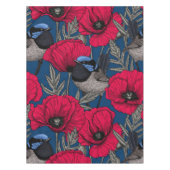 Märchenwren und Mohn Tischdecke (Vorderseite)