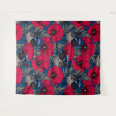 Märchenwren und Mohn Wandteppich (Vorderseite (Horizontal))