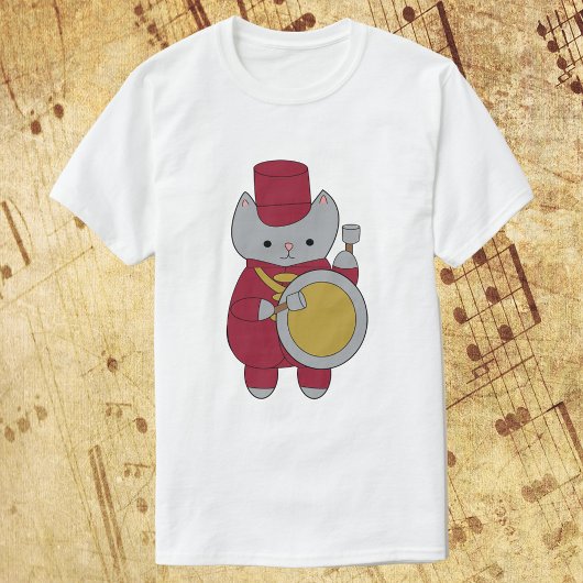 Marching Band Bass Drum Cat Maroon und Gold T-Shirt