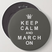 Marching Band Behielt Ruhe und März auf Button (Vorne & Hinten)