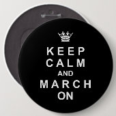 Marching Band Behielt Ruhe und März auf Button (Vorne & Hinten)