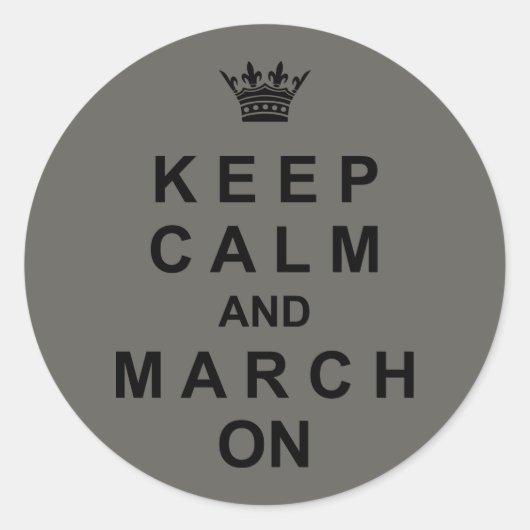 Marching Band Behielt Ruhe und März auf Runder Aufkleber (Vorderseite)