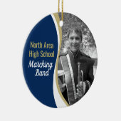 Marching Band Blue and Gold Foto Keramik Ornament (Rechts)