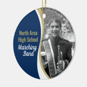 Marching Band Blue and Gold Foto Keramik Ornament (Links)