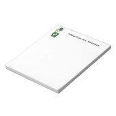 Marching Band Bunny Trombone Green Personalize Notizblock (Rotiert)