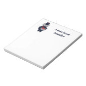 Marching Band Cat Drum Navy Blue Red Personalize Notizblock (Rotiert)