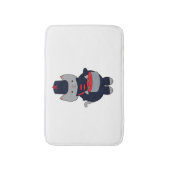 Marching Band Cat Drummer Navy Blue Red Badematte (Vorderseite Vertikal)