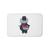 Marching Band Cat Drummer Navy Blue Red Badematte (Vorderseite)