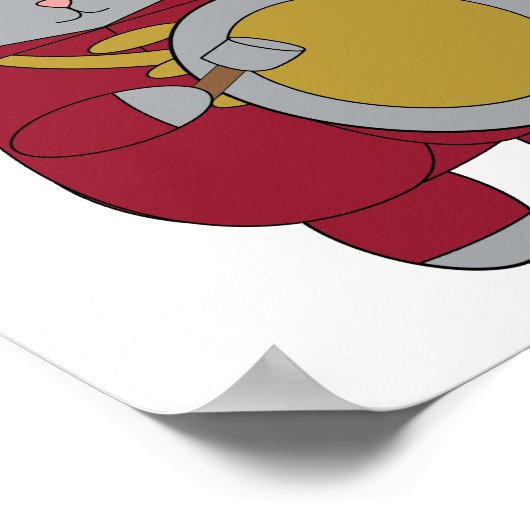 Marching Band Cat Maroon and Gold Poster (Ecke)