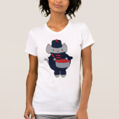 Marching Band Cat Navy Blue Red T-Shirt (Vorderseite)