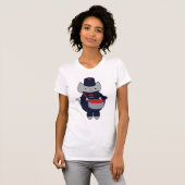 Marching Band Cat Navy Blue Red T-Shirt (Vorne ganz)
