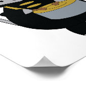 Marching Band Cat Snare Drum Black and Gold Poster (Ecke)