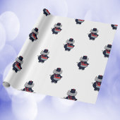 Marching Band Cat Snare Drum Navy Blue Red Pattern Geschenkpapier