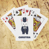 Marching Band Clarinet Rabbit Blue Personalize Spielkarten