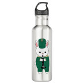 Marching Band Clarinet Rabbit Green Gold Edelstahlflasche (Vorderseite)