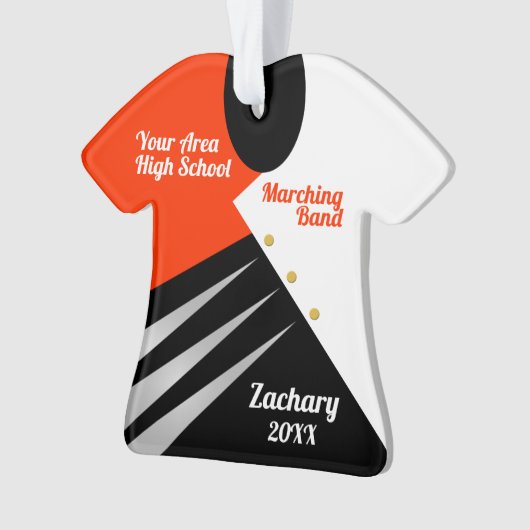 Marching Band Custom Orange and Black Ornament (Vorderseite)
