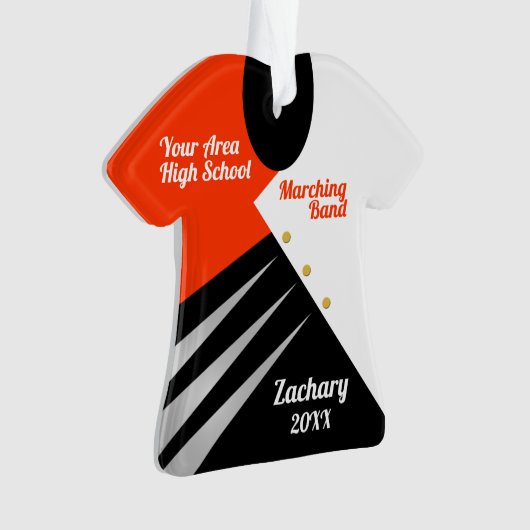 Marching Band Custom Orange and Black Ornament (Vorderseite)