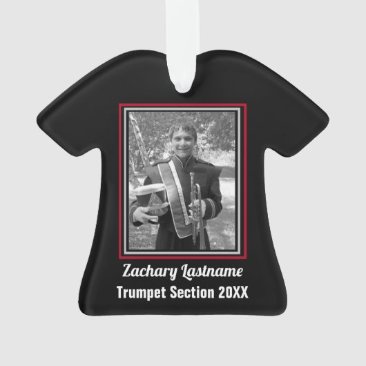 Marching Band Custom Red Silver und Black Ornament (Rückseite)