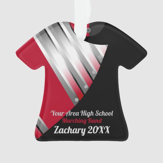 Marching Band Custom Red Silver und Black Ornament (Vorderseite)
