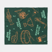 Marching Band Doodle Drawing Senior Night Fleecedecke (Vorderseite (Horizontal))