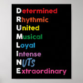 Marching Band Drum Corps Drumline Rainbow Poster (Vorne)
