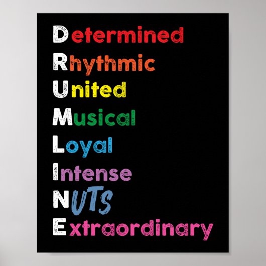 Marching Band Drum Corps Drumline Rainbow Poster (Vorne)