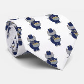 Marching Band Drumline Cat Navy Blue Gold Pattern Krawatte (Gerollt)