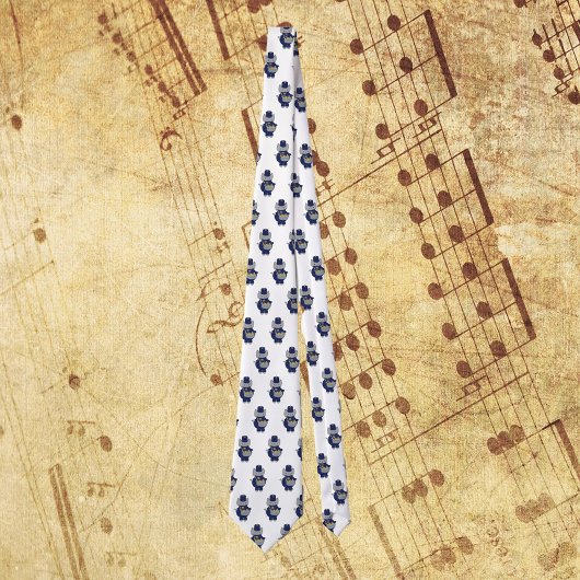 Marching Band Drumline Cat Navy Blue Gold Pattern Krawatte