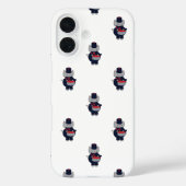 Marching Band Drummer Cat Navy Blue Red Pattern Case-Mate iPhone Hülle (Rückseite)
