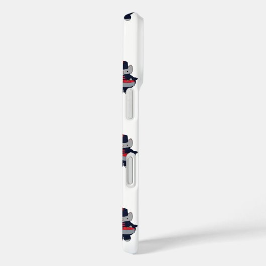 Marching Band Drummer Cat Navy Blue Red Pattern Case-Mate iPhone Hülle (Rückseite / Rechts)