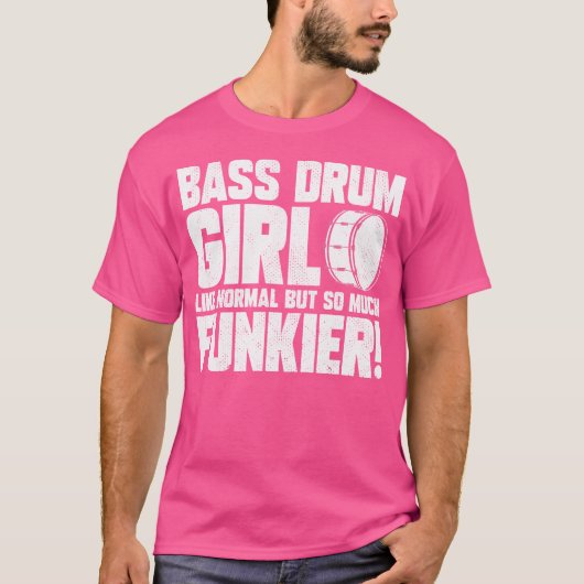 Marching Band Drummer Funny Bass Drum Girl T-Shirt (Vorderseite)