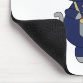 Marching Band Drummer Gray Cat Navy Blue Gold Mousepad (Ecke)