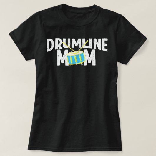 Marching Band Drums Drumline Mama T-Shirt (Design vorne)