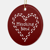 Marching Band Footprints Herz Keramik Ornament (Links)