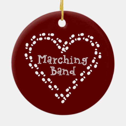 Marching Band Footprints Herz Keramik Ornament (Hinten)