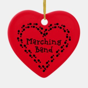 Marching Band Footprints Herz Keramik Ornament