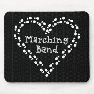 Marching Band Footprints Herz Mousepad