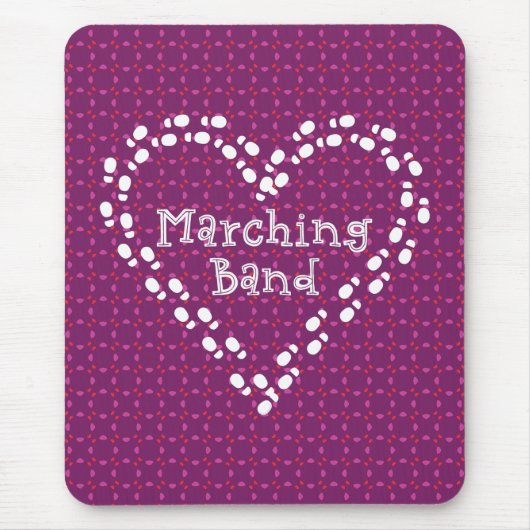 Marching Band Footprints Herz Mousepad (Vorne)
