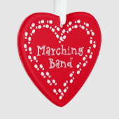 Marching Band Footprints Herz Ornament (Vorderseite)