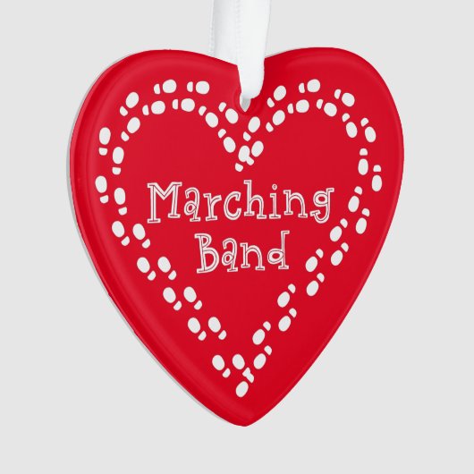 Marching Band Footprints Herz Ornament (Vorderseite)